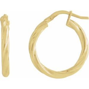Kazi Luxury 14k Yellow Twisted Tube 20 Mm Hoop Earrings 355$
